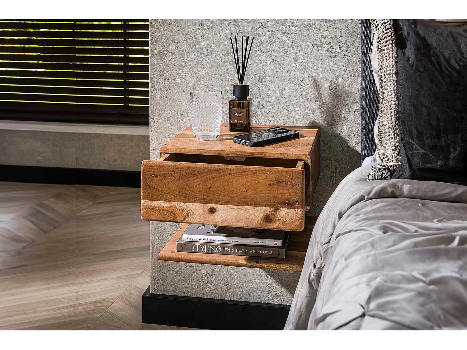 Comodino - Legno Legno - 32 x 35 cm - SILVEA