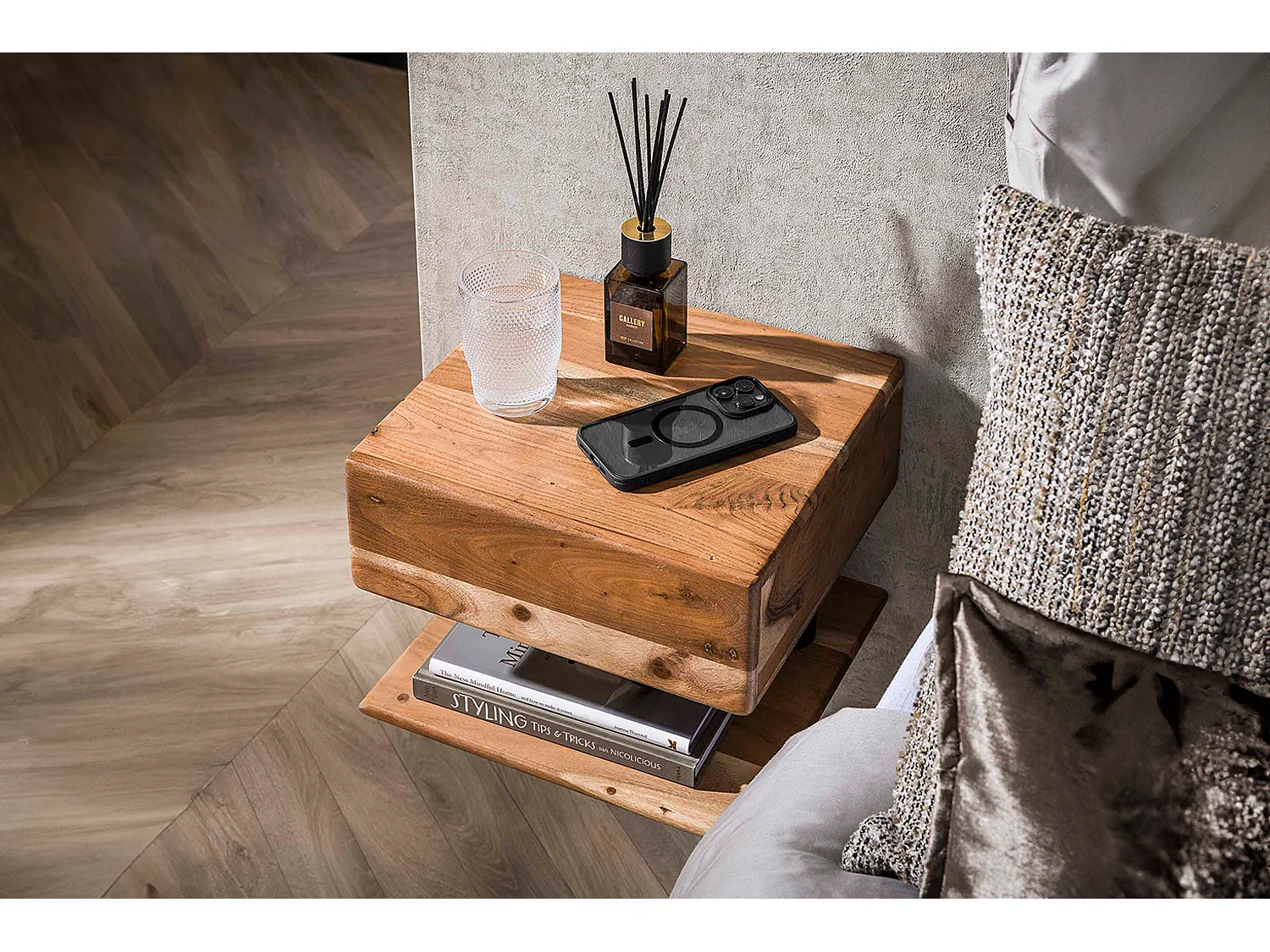 Comodino - Legno Legno - 32 x 35 cm - SILVEA