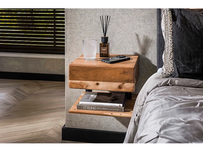 Mesilla de noche - Madera Madera - 32 x 35 cm - SILVEA