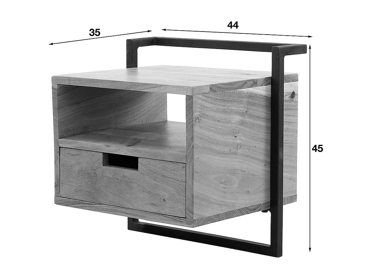 Comodino - Legno Legno - 35 x 44 cm - AIDY