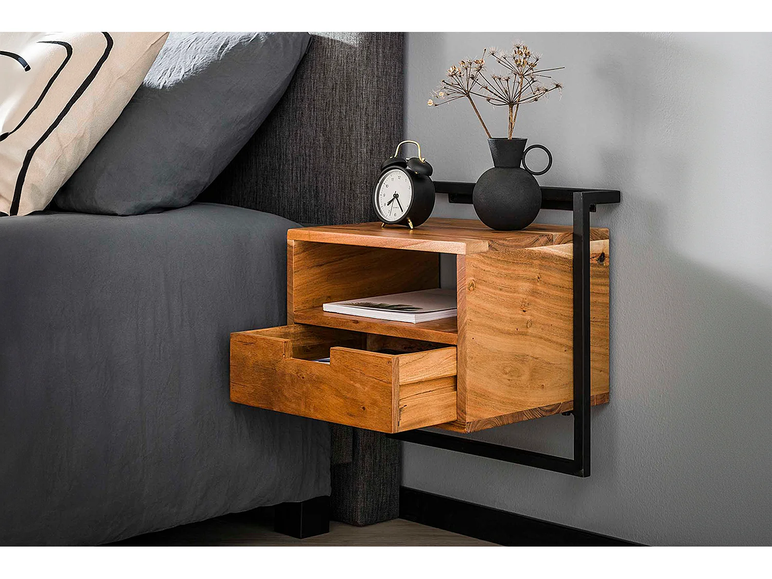 Comodino - Legno Legno - 35 x 44 cm - AIDY