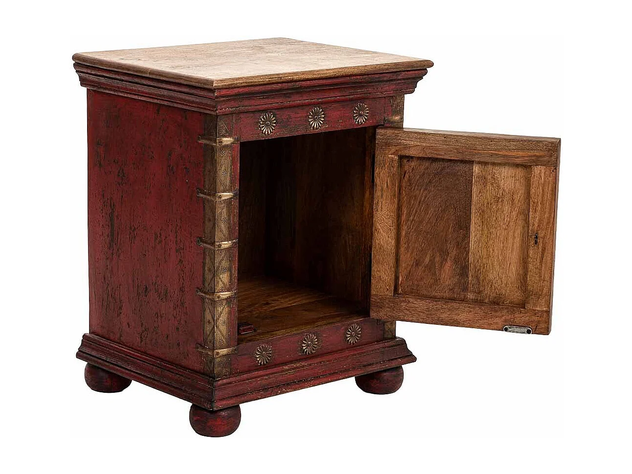 Mesa de cabeceira madeira vermelha 50x40x59
