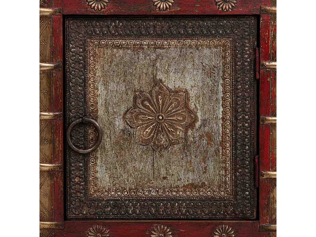 Mesa de cabeceira madeira vermelha 50x40x59