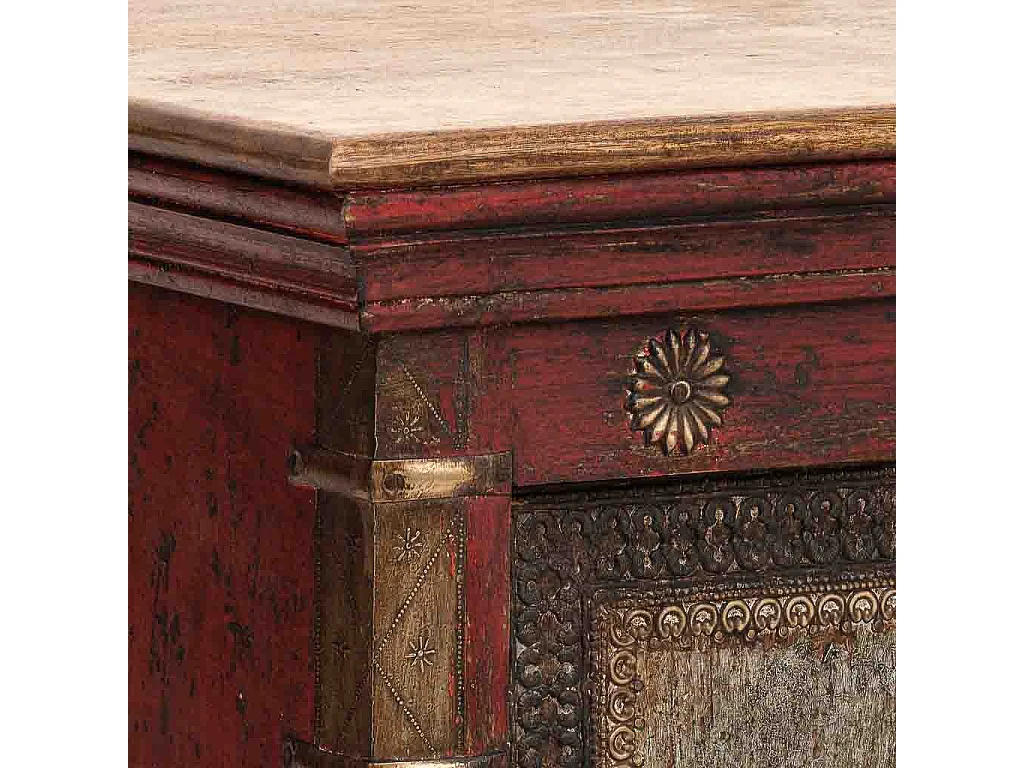Mesa de cabeceira madeira vermelha 50x40x59