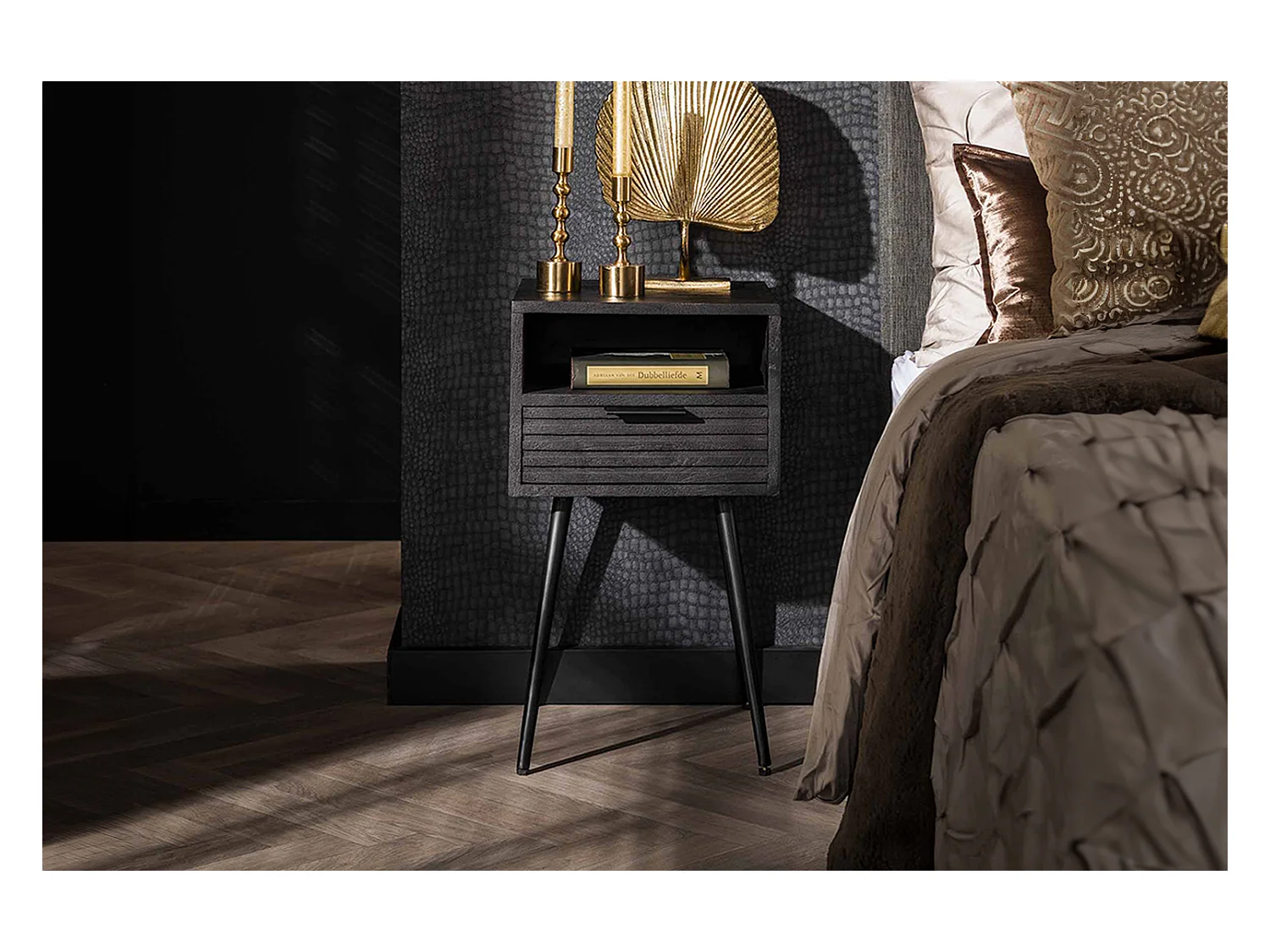 Table de nuit - Bois Bois - 35 x 35 cm - MIENA