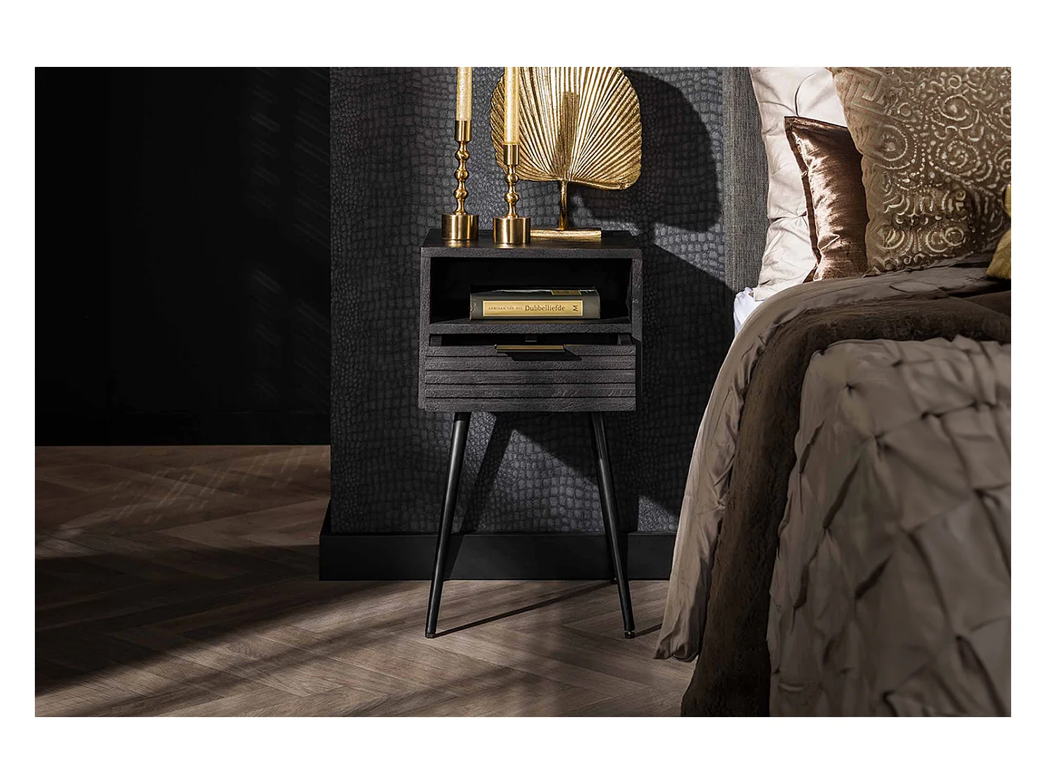 Table de nuit - Bois Bois - 35 x 35 cm - MIENA