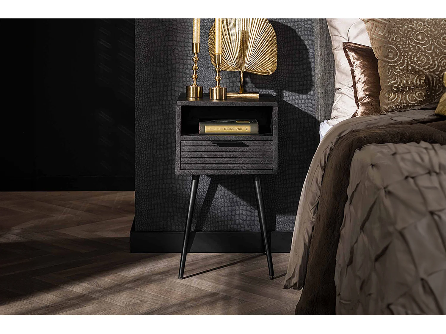 Comodino - Legno Legno - 35 x 35 cm - MIENA