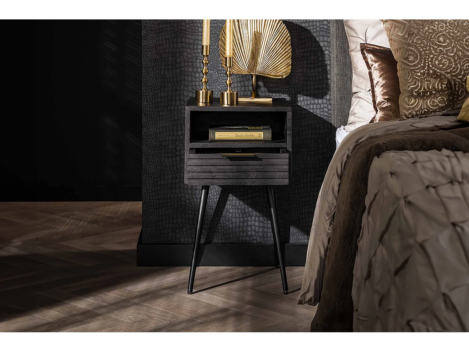 Comodino - Legno Legno - 35 x 35 cm - MIENA