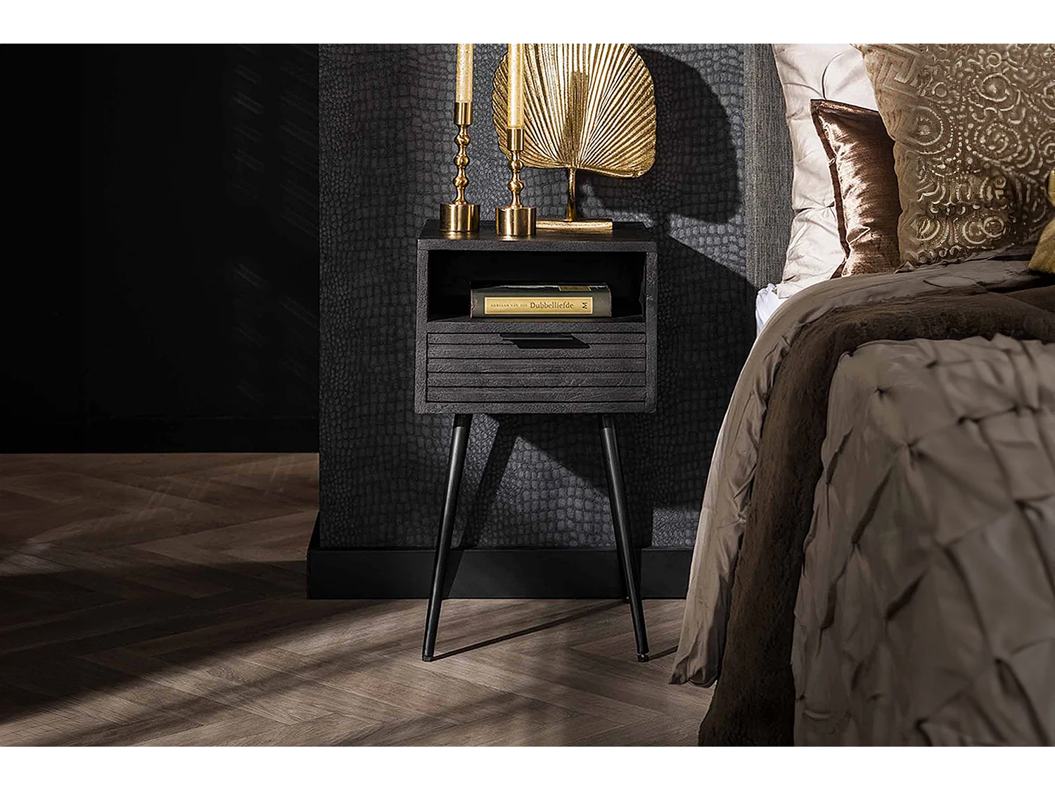 Mesilla de noche - Madera Madera - 35 x 35 cm - MIENA