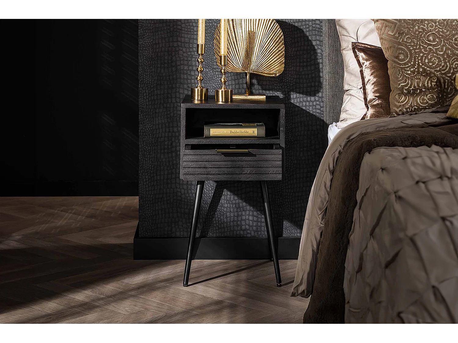 Mesilla de noche - Madera Madera - 35 x 35 cm - MIENA