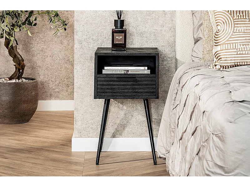 Table de nuit - Bois Bois - 35 x 35 cm - MIENA