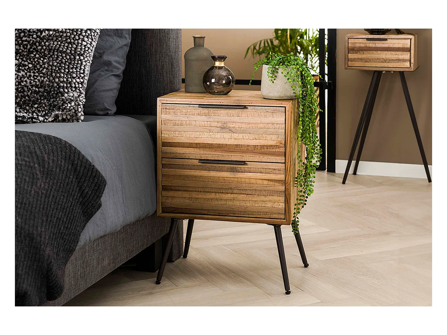 Table de nuit - Bois Bois - 30 x 45 cm - TICAR