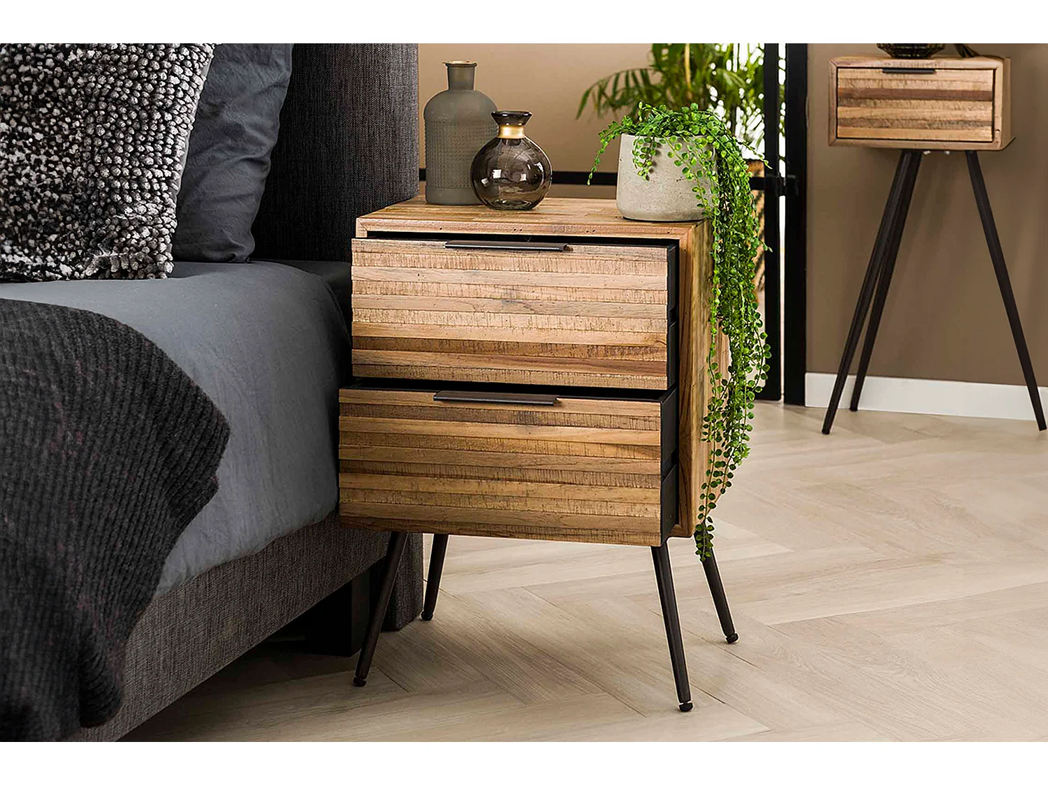 Nachttisch - Holz Holz - 30 x 45 cm - TICAR