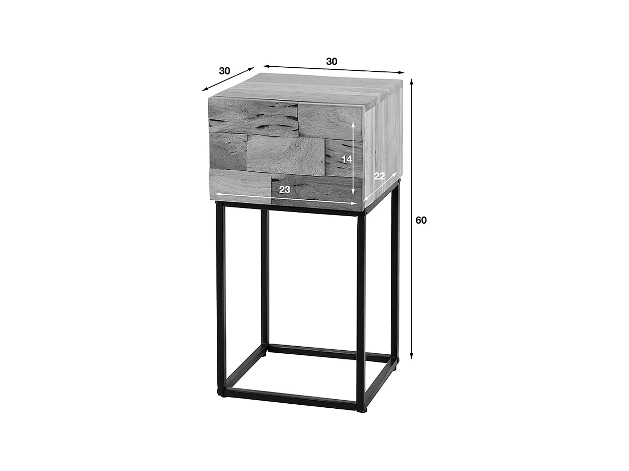 Table de nuit - Bois Bois - 30 x 30 cm - MILLA