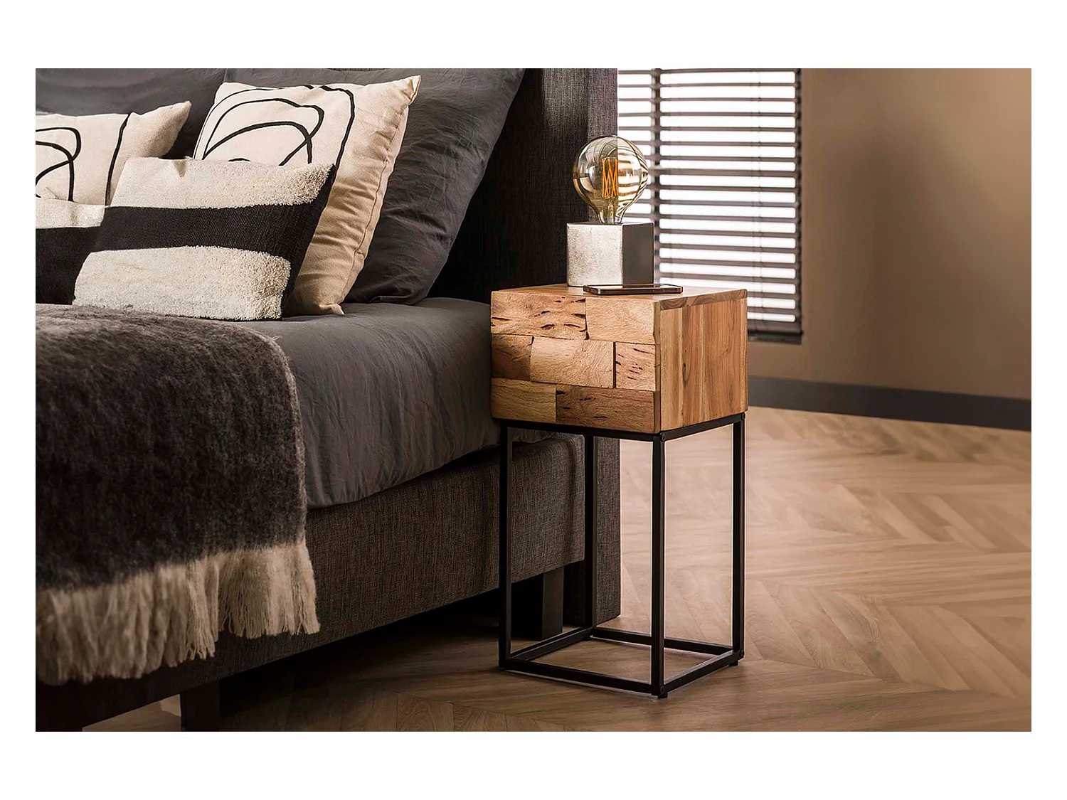 Table de nuit - Bois Bois - 30 x 30 cm - MILLA