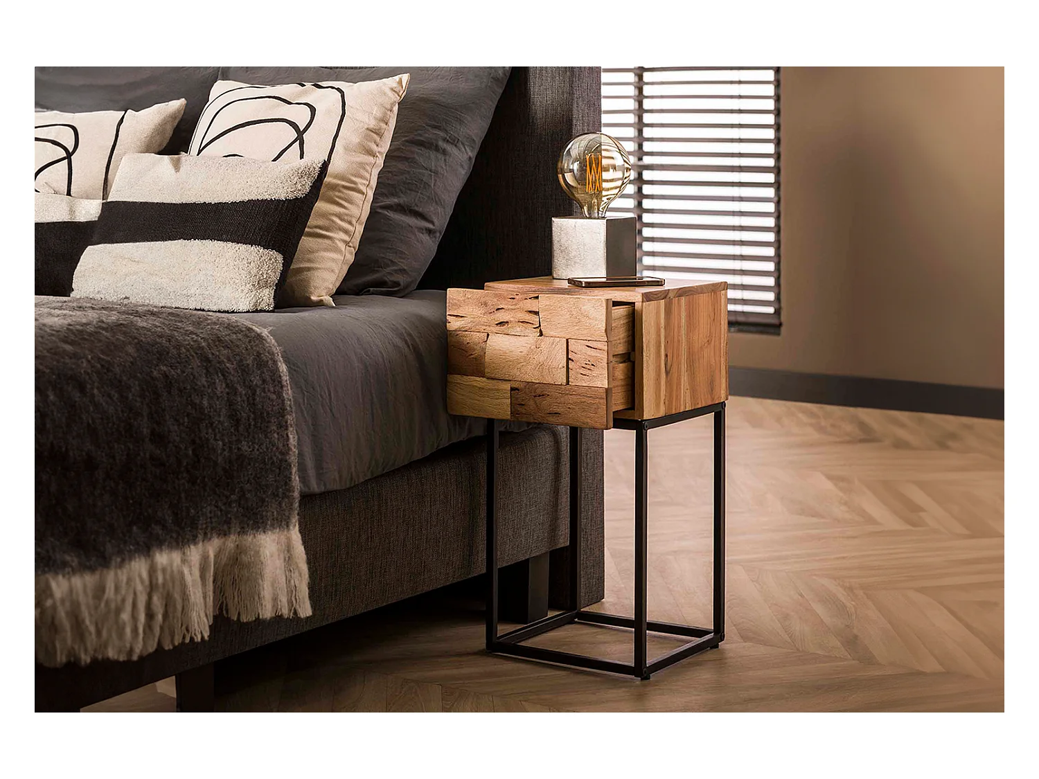 Table de nuit - Bois Bois - 30 x 30 cm - MILLA