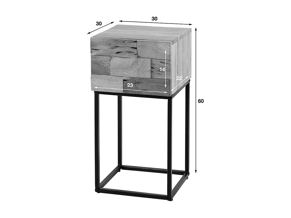 Nachtkastje - Hout Hout - 30 x 30 cm - MILLA