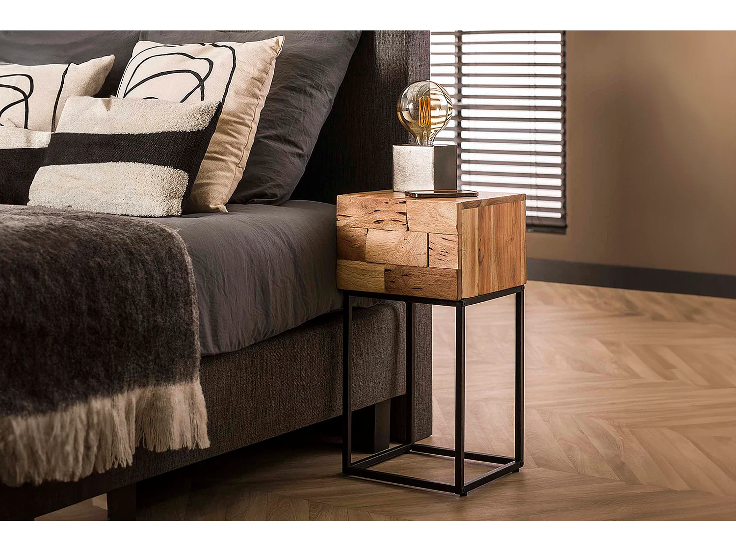 Nachtkastje - Hout Hout - 30 x 30 cm - MILLA