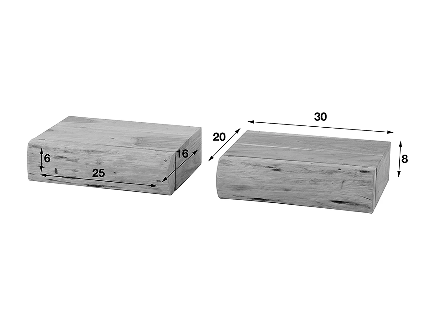 Set Comodino - Legno Legno - 20 x 30 cm - SESA