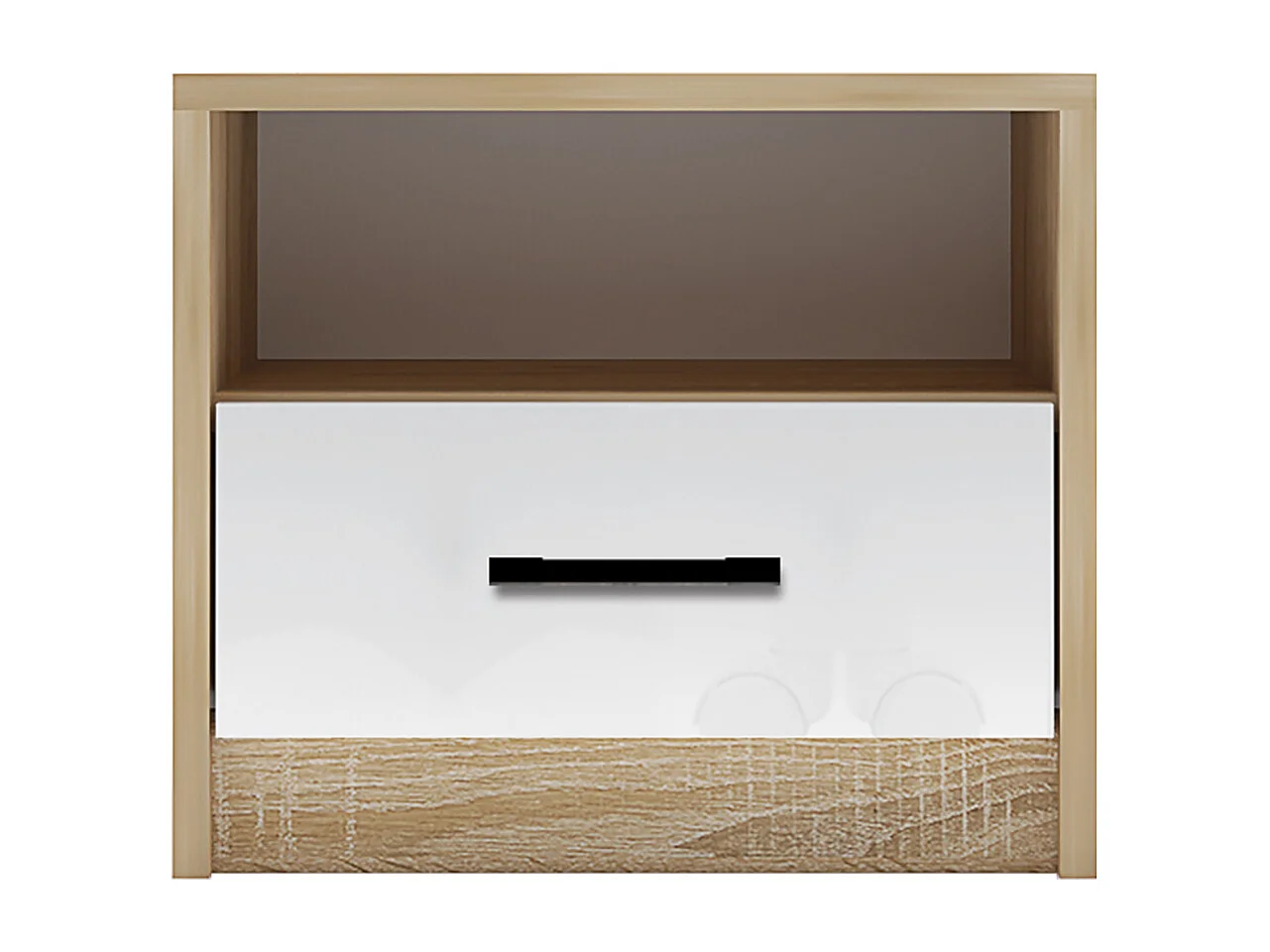 Comodino con cassetto 40x35 cm in rovere grigio antracite CGA8