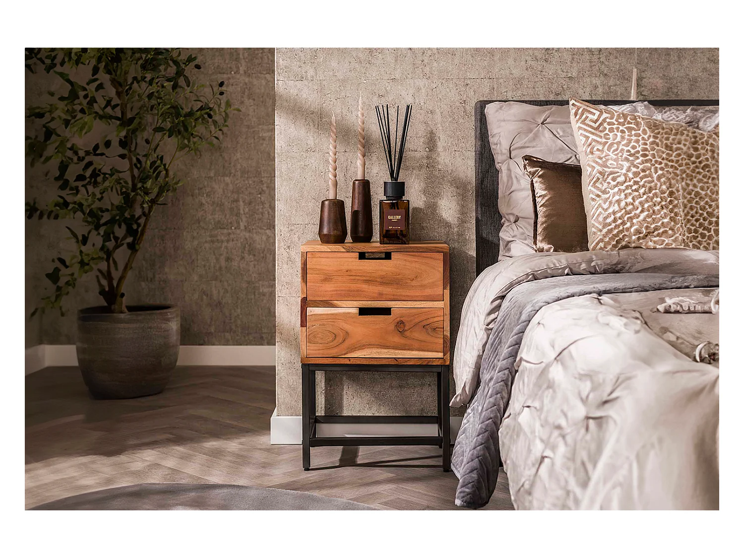 Table de nuit - Bois Bois - 30 x 40 cm - FATY