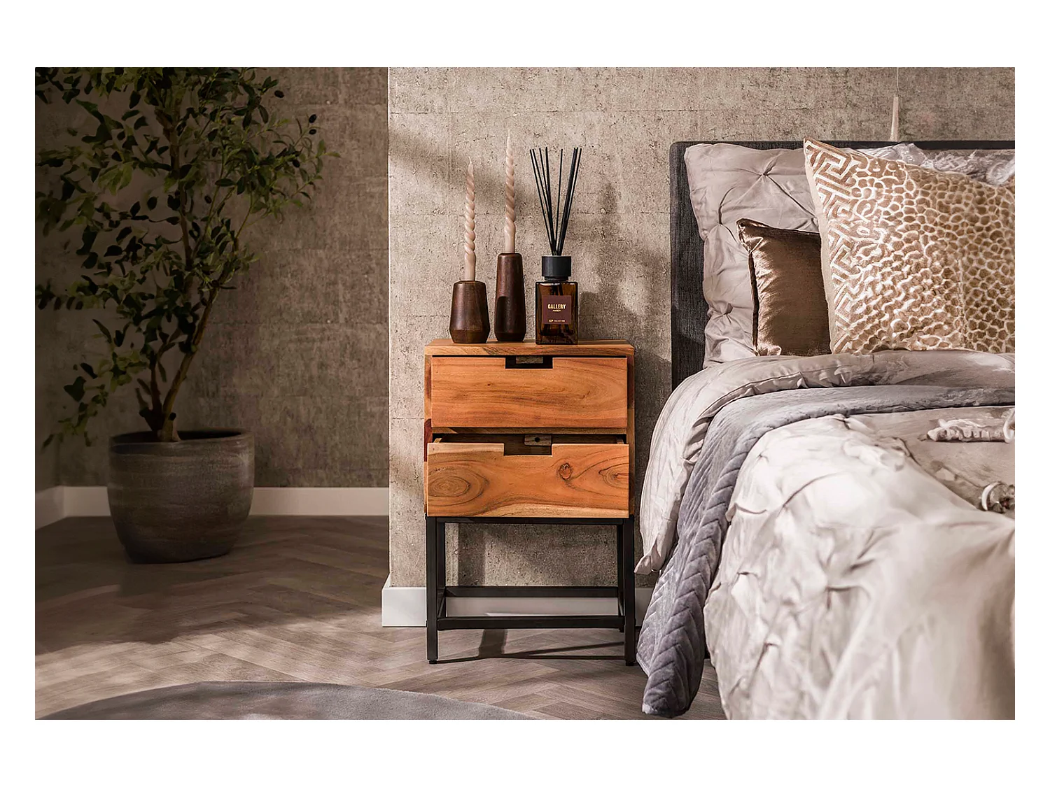 Table de nuit - Bois Bois - 30 x 40 cm - FATY