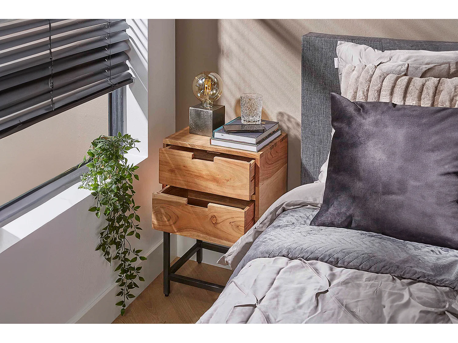 Comodino - Legno Legno - 30 x 40 cm - FATY