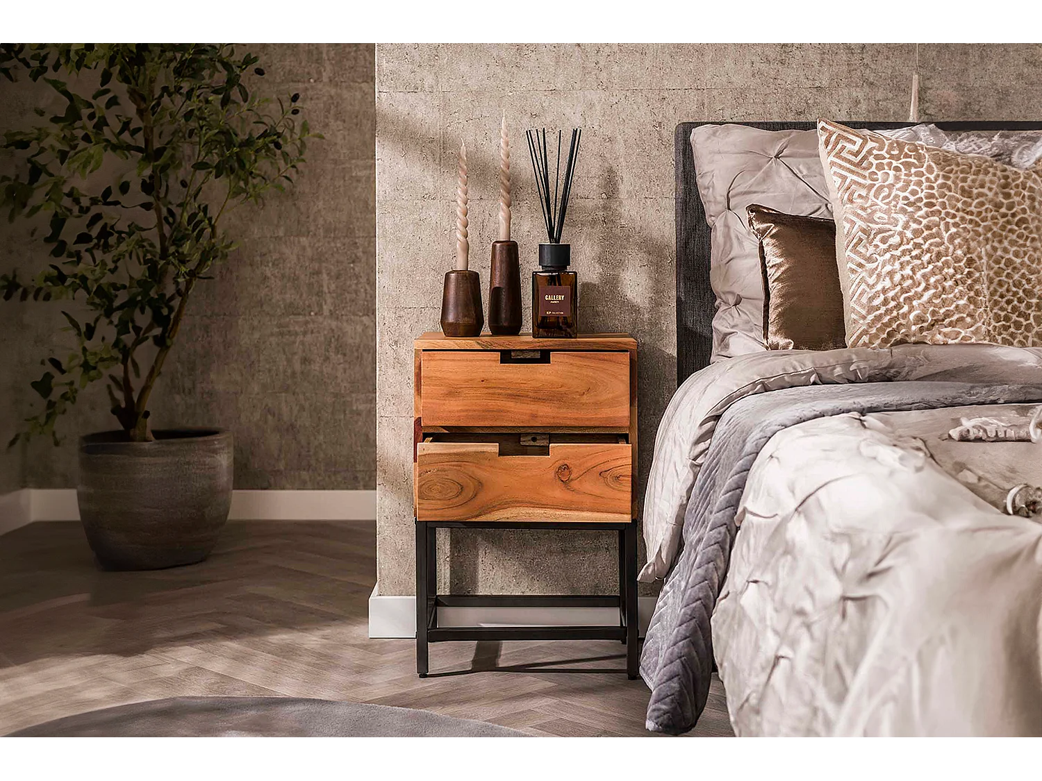 Mesilla de noche - Madera Madera - 30 x 40 cm - FATY