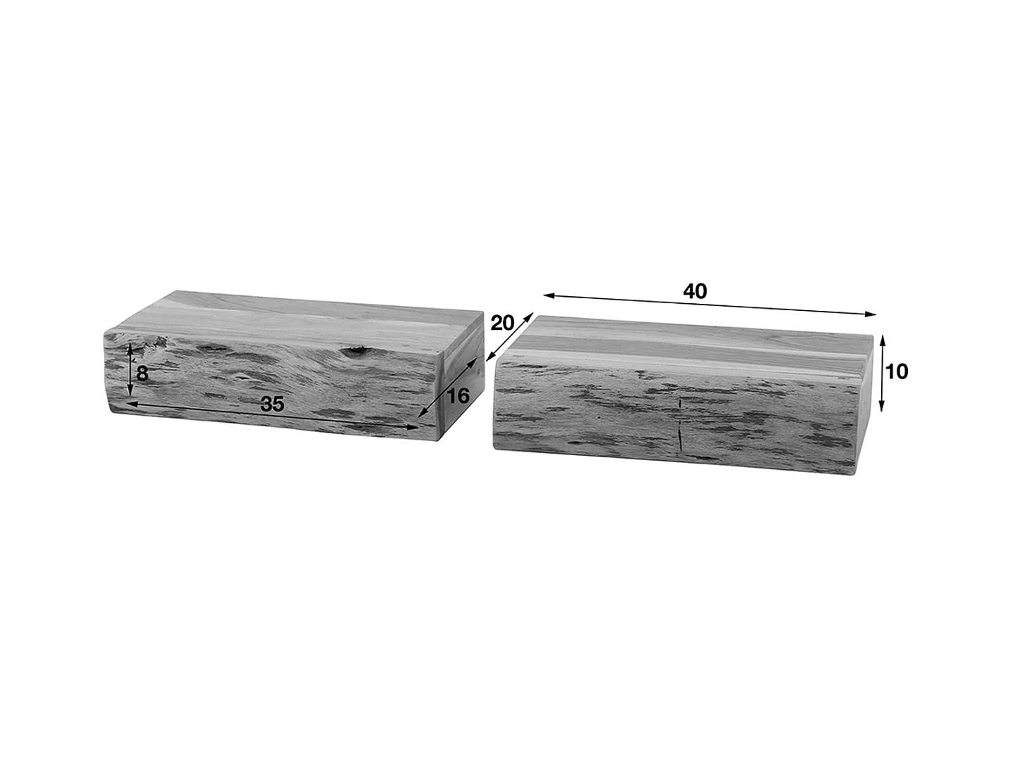 Set Table de nuit - Bois Bois - 20 x 40 cm - SESA
