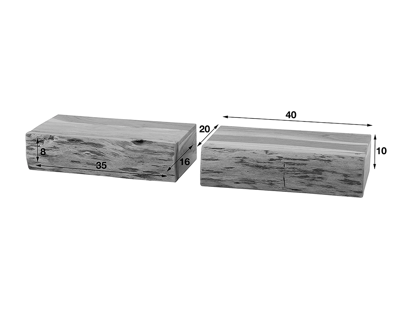 Set Comodino - Legno Legno - 20 x 40 cm - SESA