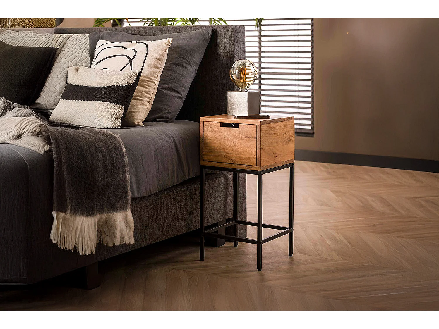 Comodino - Legno Legno - 30 x 30 cm - FATY