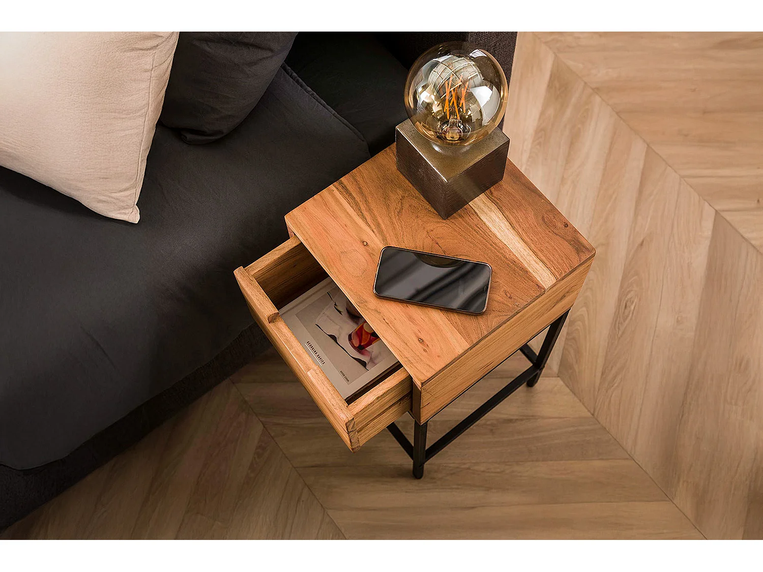 Comodino - Legno Legno - 30 x 30 cm - FATY