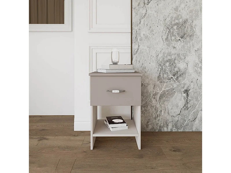 Coppia di comodini beige in stile classico 40x58 cm CMI1