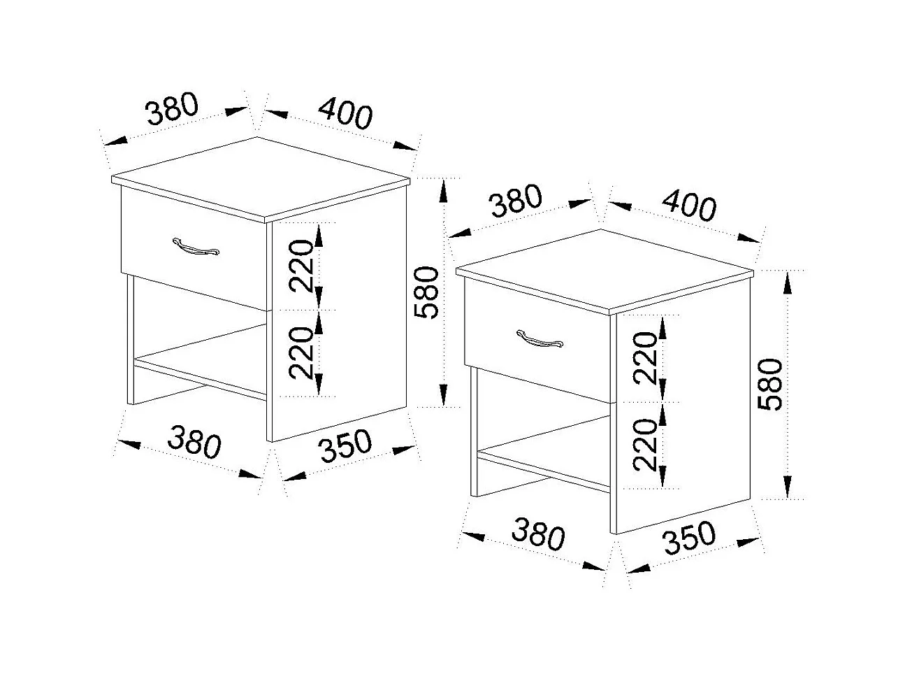 Coppia di comodini beige in stile classico 40x58 cm CMI1