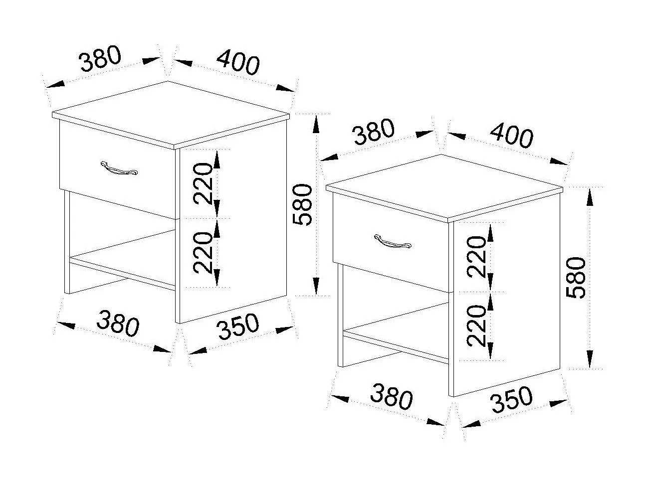 Coppia di comodini beige in stile classico 40x58 cm CMI1