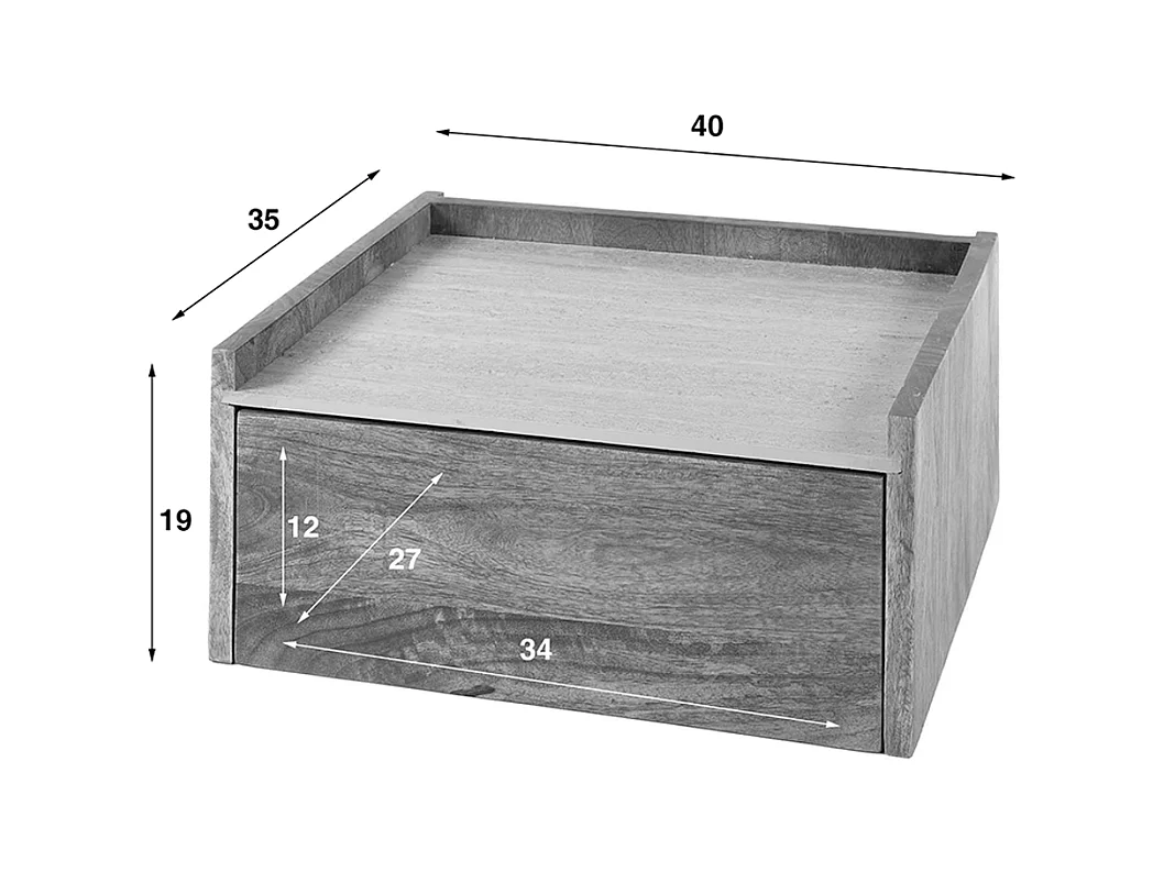 Table de nuit - Bois Bois - 35 x 40 cm - NORYN