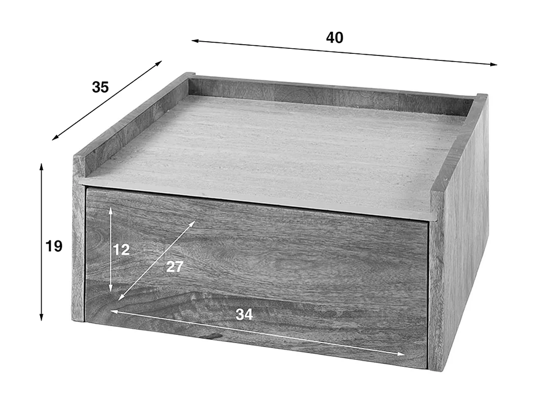Comodino - Legno Legno - 35 x 40 cm - NORYN