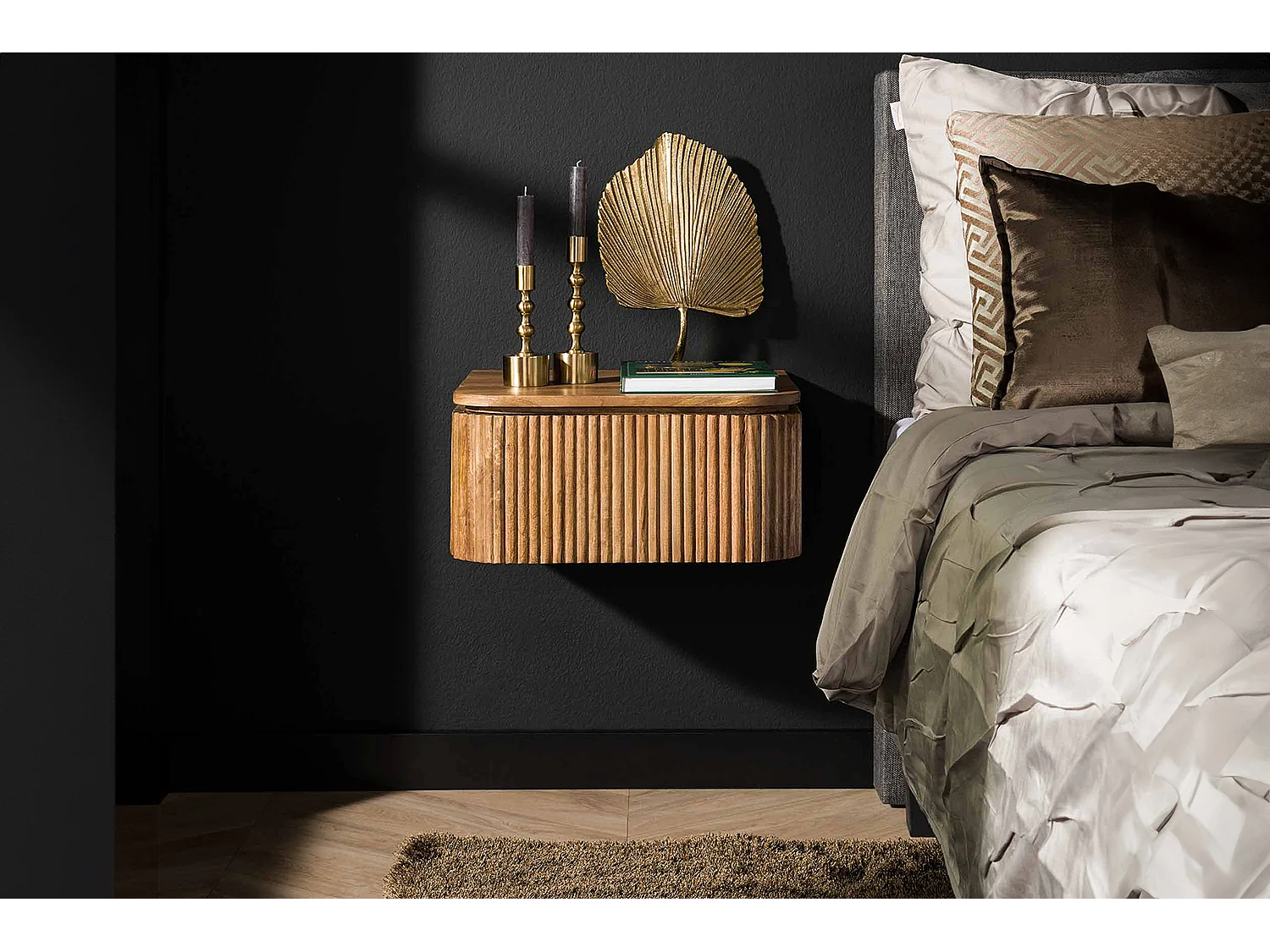 Mesilla de noche - Madera Madera - 40 x 45 cm - HEVE