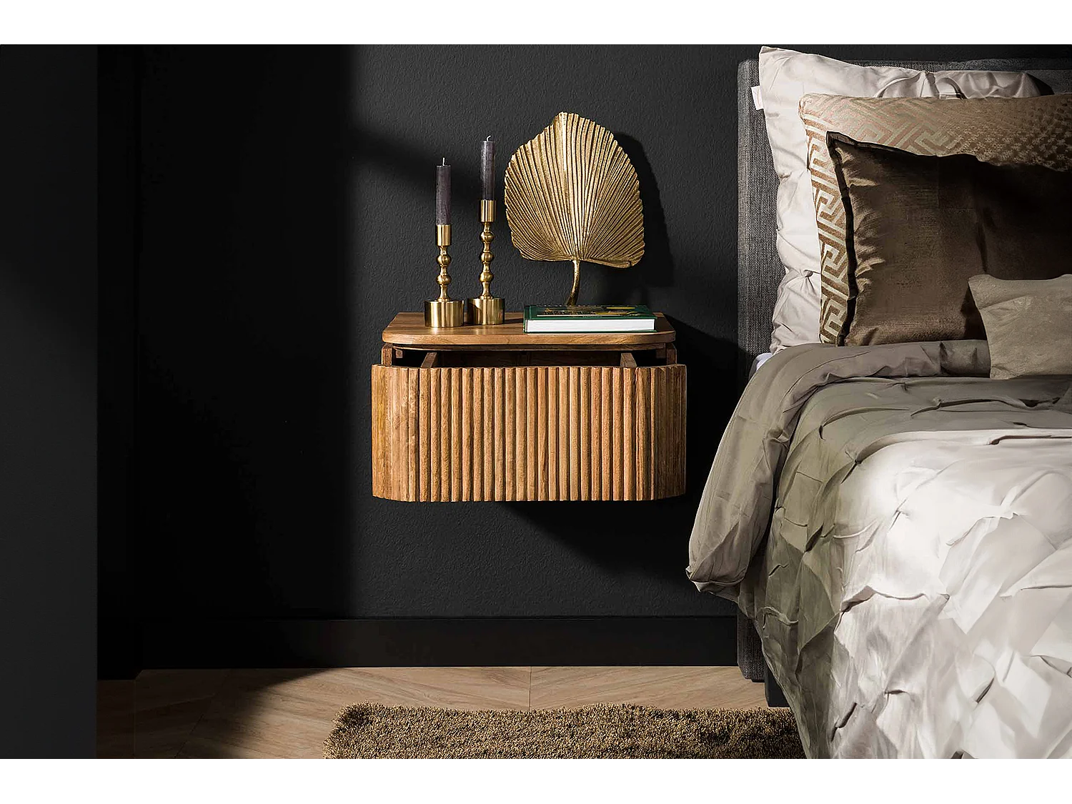 Mesilla de noche - Madera Madera - 40 x 45 cm - HEVE