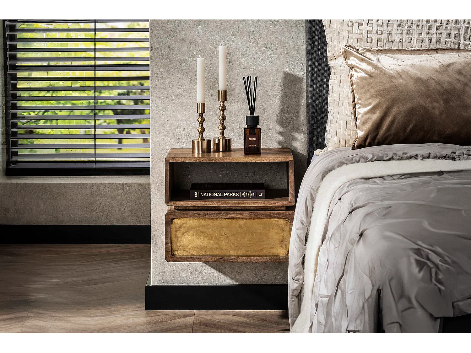 Comodino - Legno Legno - 30 x 40 cm - BRASY