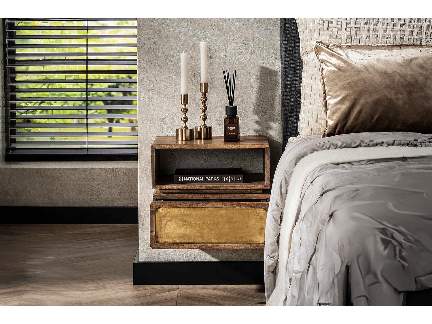 Comodino - Legno Legno - 30 x 40 cm - BRASY