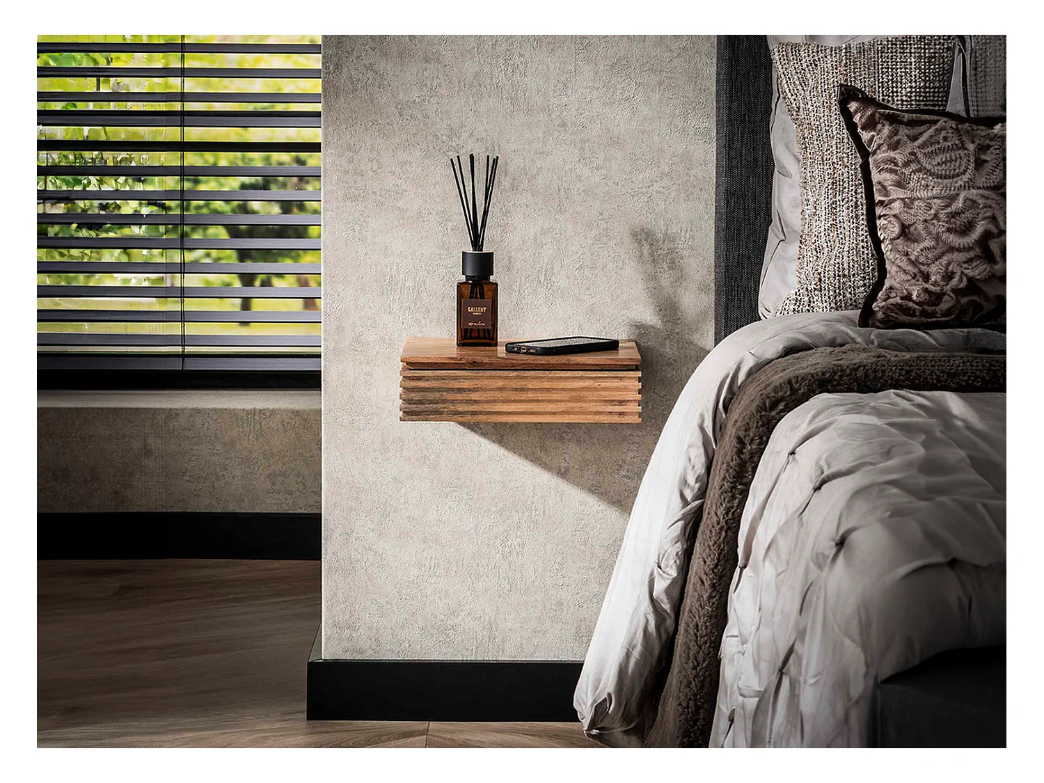 Set Table de nuit - Bois Bois - 25 x 30 cm - FIRU