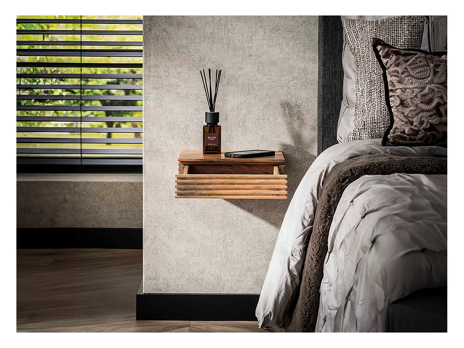 Set Table de nuit - Bois Bois - 25 x 30 cm - FIRU