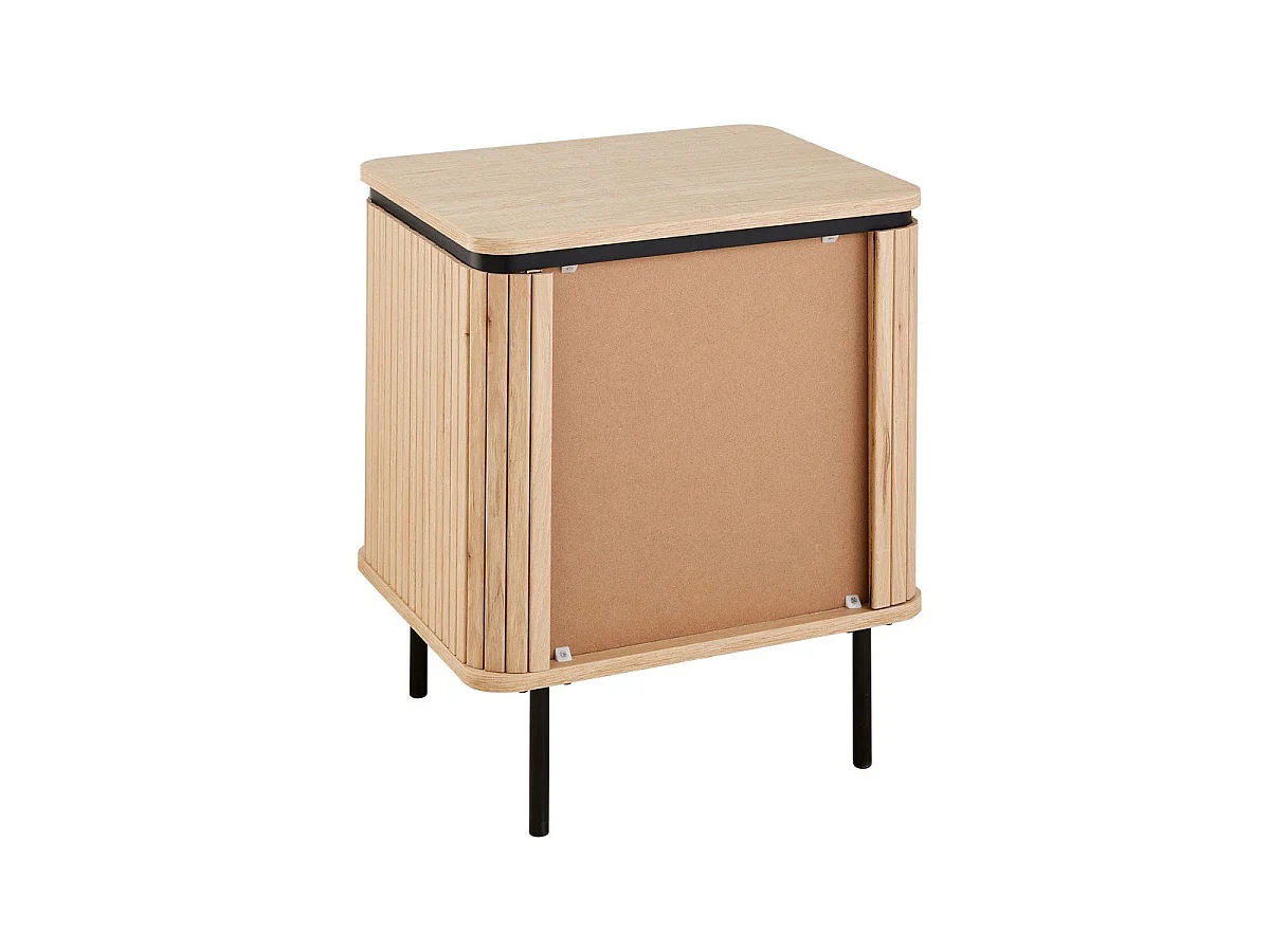 2-szufladowa szafka nocna z rowkowanymi bokami H55 cm - MALAGA