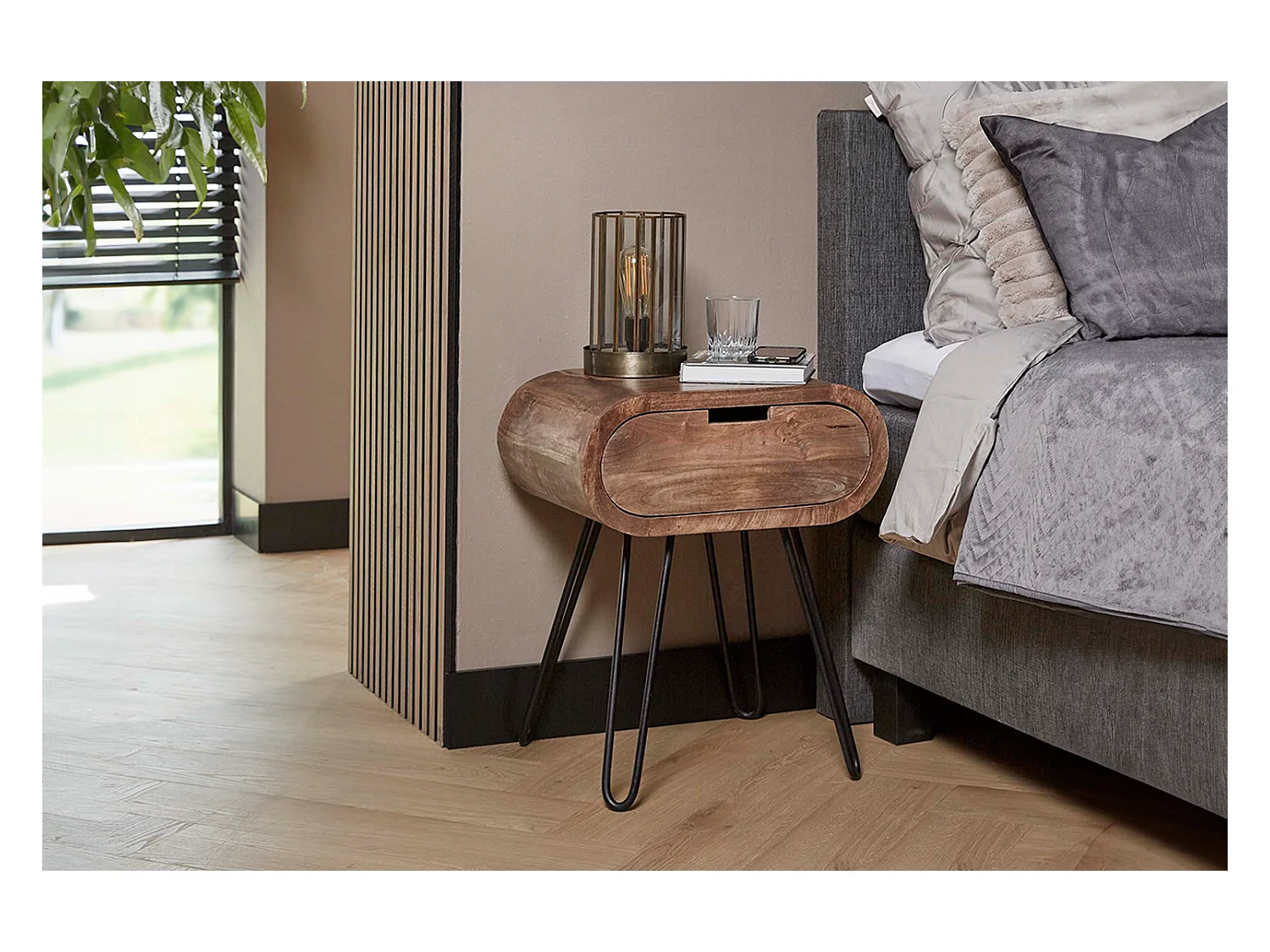 Table de nuit - Bois Bois - 35 x 50 cm - BAEL