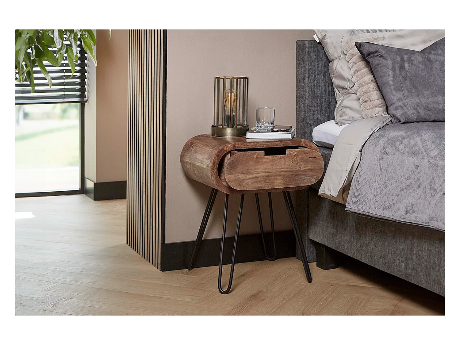 Table de nuit - Bois Bois - 35 x 50 cm - BAEL