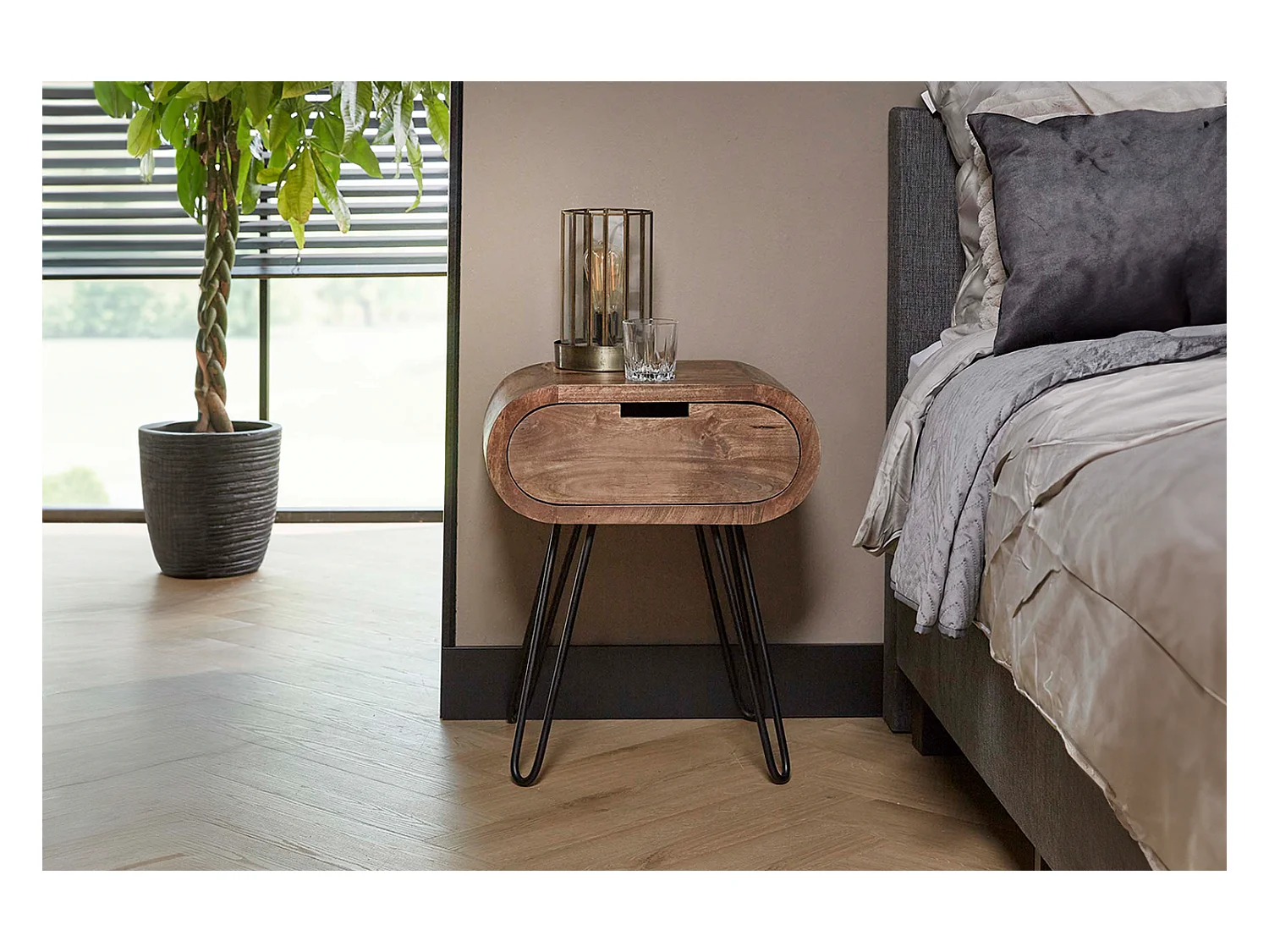 Table de nuit - Bois Bois - 35 x 50 cm - BAEL