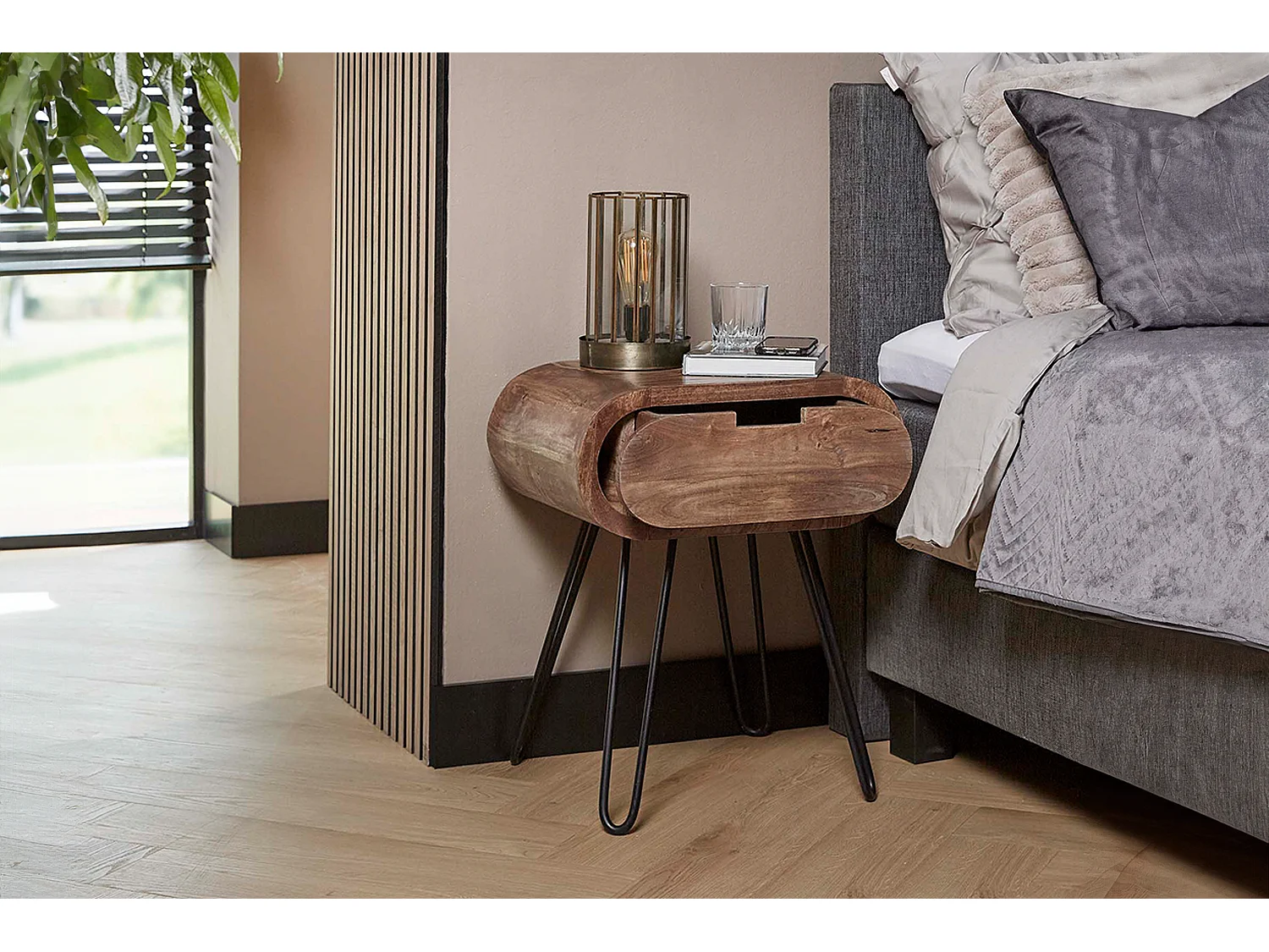 Comodino - Legno Legno - 35 x 50 cm - BAEL