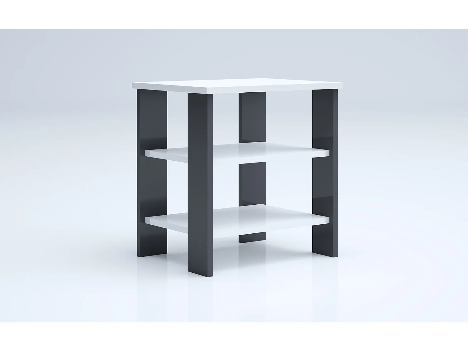 Comodino a vista bianco e grigio lucido CGA5