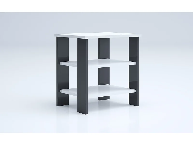 Comodino a vista bianco e grigio lucido CGA5